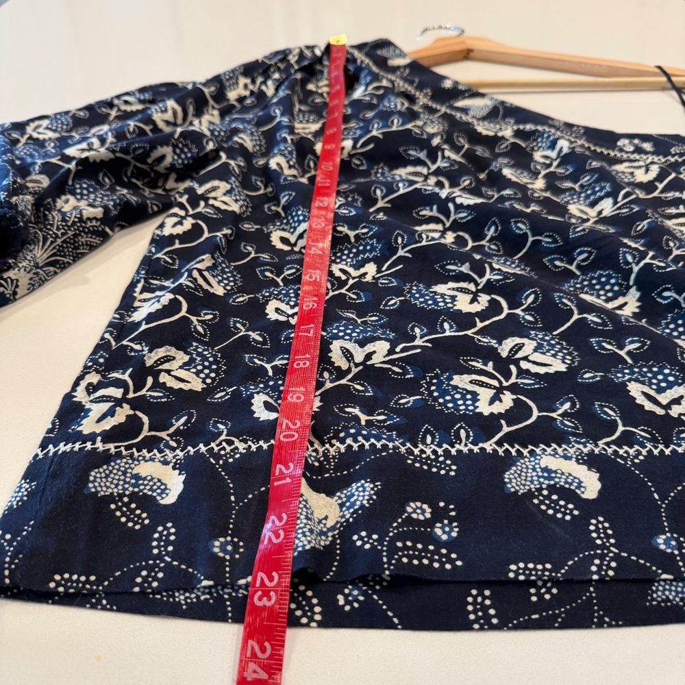 Ulla Johnson Floral Navy One Sleeve Off the Shoulder Top Medium - Picture 5 of 7